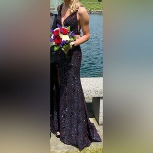 Vienna Prom Black with Multi Color Swarovski Crystals Size 2